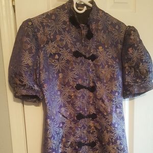 Ladies silk China kimono tunic  XS